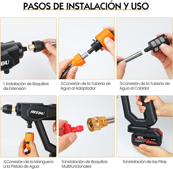 PISTOLA DE PRESIÓN MULTIFUNCIONAL ECOWASH + 2 BATERÍAS EXTRAS