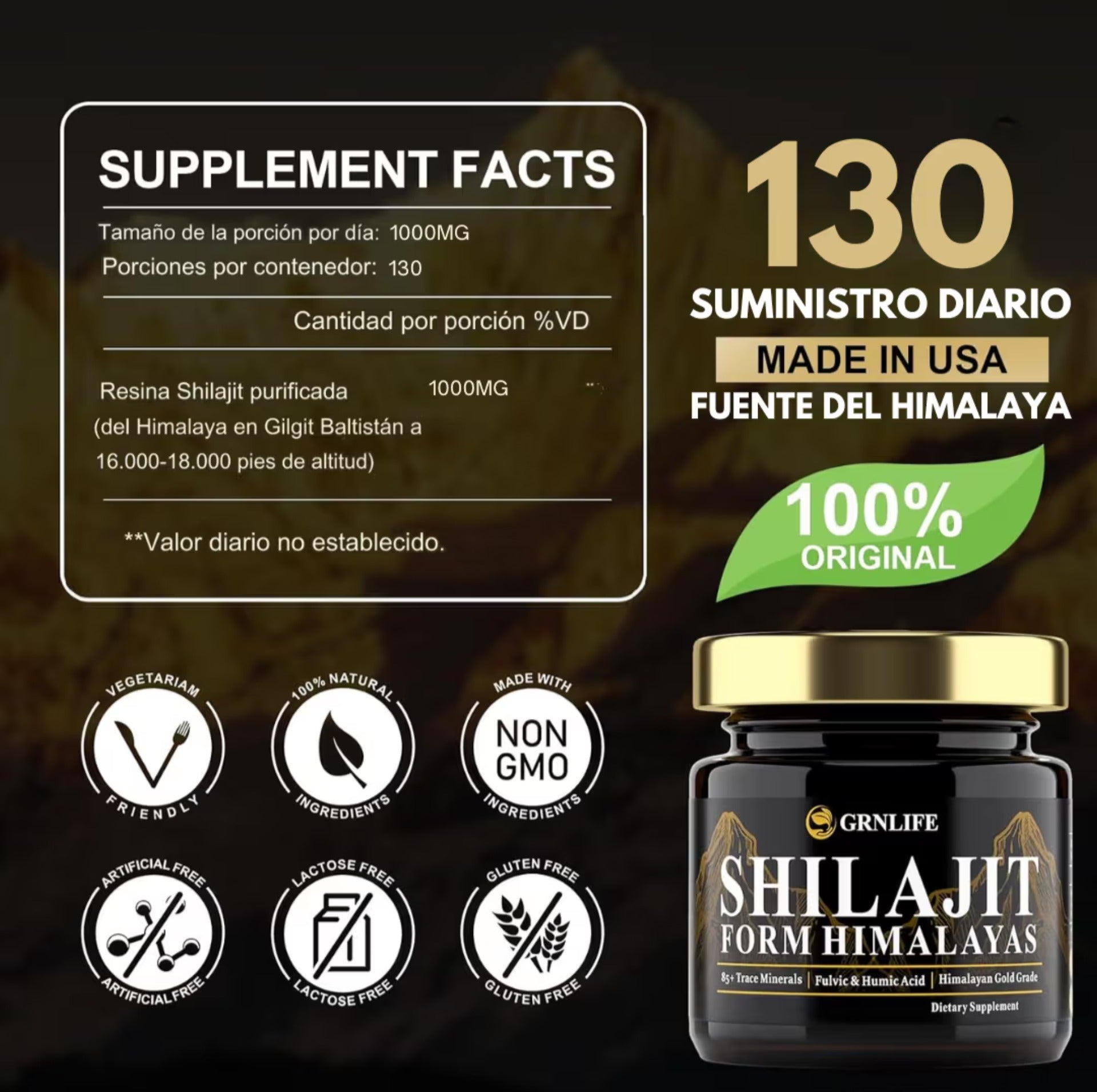 SHILAJIT ORIGINAL 100% PURO E IMPORTADO (100g) – La Energía Vital del Himalaya 🍆🧠💪